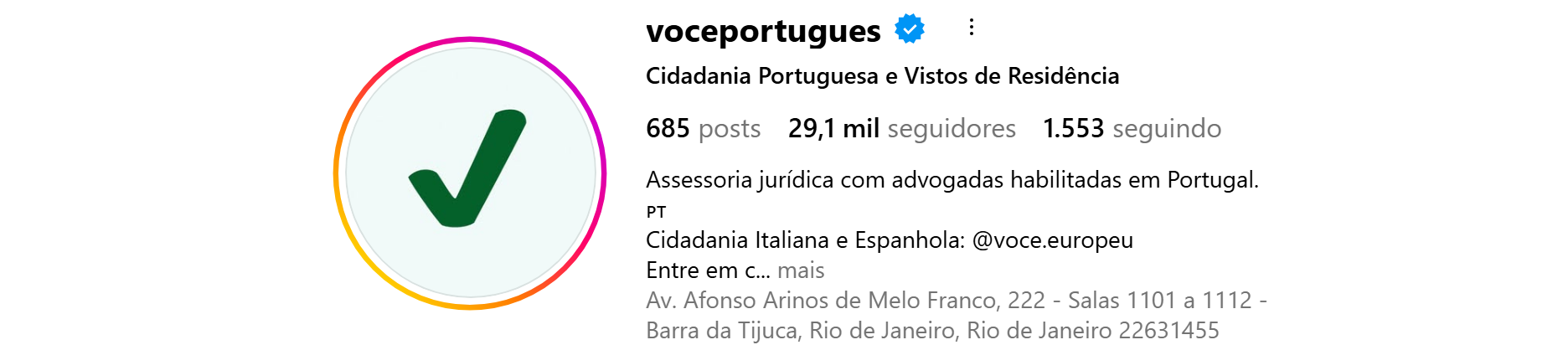 Perfil Você Português